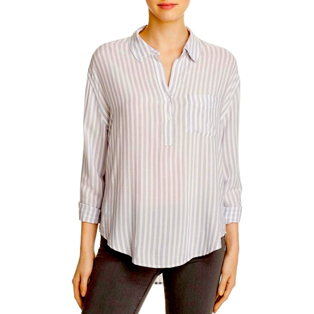 Rails Elle Button Down Pocket Blouse In Blue Admi… - image 1